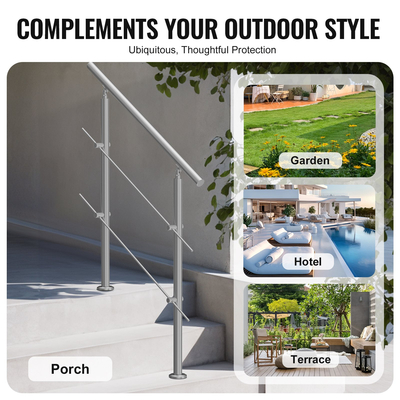 VEVOR 39,4 ιντσών κιγκλιδώματα για εξωτερικά σκαλοπάτια 2 ράβδοι σκάλα για βεράντα στο κατάστρωμα