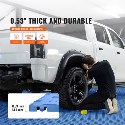 VEVOR Πλακάκια γκαράζ Interlocking, 12 x 12 x 0,53 ιντσών 25 Pack Πλακάκια δαπέδου γκαράζ, Αντιολισθητικά πλακάκια δαπέδου γκαράζ διπλής όψης, για γκαράζ, υπόγεια, επισκευαστήρια, μπλε