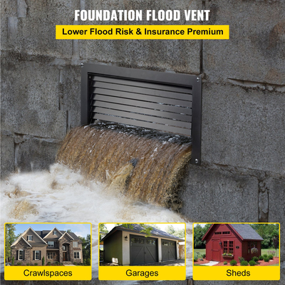 VEVOR Crawl Space Flood Vent Fund Fult Flood 16&quot;Ύψος x32&quot; Πλάτος εξαερισμού τοίχου