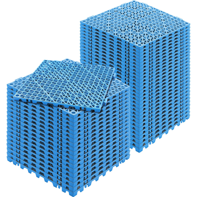 VEVOR Modular Interlocking Cushion, 50 Pack 30 x 30 cm Splicing Drinage Mats, Μαλακό PVC Πλακάκια δαπέδου αποχέτευσης, Αντιολισθητικές οπές αποστράγγισης για τουαλέτα, Μπάνιο, Κουζίνα, Πισίνα, Υγρό Χώρο, Μπλε