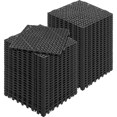 VEVOR Modular Interlocking Cushion, 55 Pack 30 x 30 cm Splicing Drinage Mats, Soft PVC Interlocking Drainage Plakas, Αντιολισθητικές οπές αποστράγγισης για τουαλέτα, μπάνιο, κουζίνα, πισίνα, υγρό, μαύρο