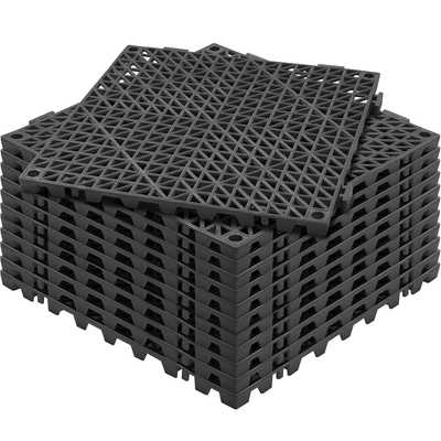 Αντιολισθητικά πλακάκια δαπέδου VEVOR Interlocking Drainage 12&quot; x 12&quot; Πλακάκια δαπέδου από PVC 12 Συσκευασία