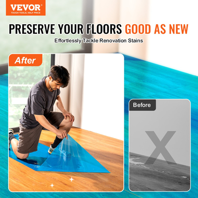 VEVOR Προστατευτική μεμβράνη δαπέδου 24&quot; x 200&quot; Αυτοκόλλητο προστατευτικό χαλάκι αυτοκινήτου PE μπλε