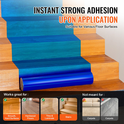 VEVOR Προστατευτική μεμβράνη δαπέδου 24&quot; x 200&quot; Αυτοκόλλητο προστατευτικό χαλάκι αυτοκινήτου PE μπλε