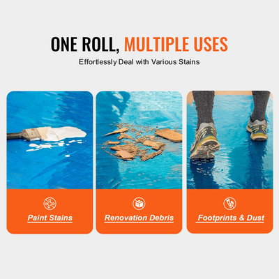 VEVOR Προστατευτική μεμβράνη δαπέδου 24&quot; x 200&quot; Αυτοκόλλητο προστατευτικό χαλάκι αυτοκινήτου PE μπλε