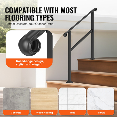 VEVOR χειρολισθήρες 2-3 βημάτων για υπαίθρια σκαλοπάτια για ηλικιωμένους στύλους βεράντας
