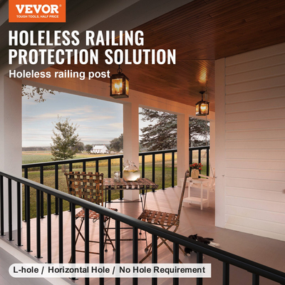 Στύλος κιγκλίδωμα καλωδίου VEVOR 36x1,5x1,5 ίντσες Ατσάλινο κιγκλίδωμα χωρίς τρύπες 1 τμχ Μαύρο