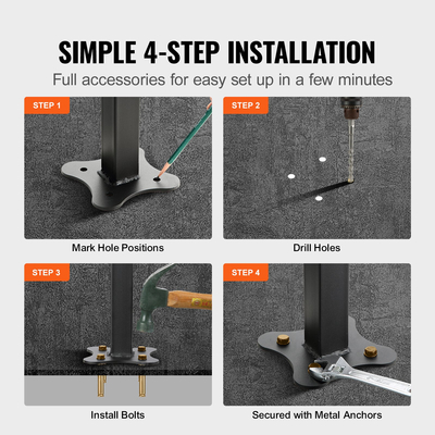 Κιγκλιδώματα VEVOR για σκαλοπάτια εξωτερικού χώρου, Εφαρμογή κιγκλίδωμα εξωτερικής σκάλας 4 ή 5 σκαλοπατιών, κουπαστή από σφυρήλατο σίδερο #4, εύκαμπτο κιγκλίδωμα βεράντας, μαύρες μεταβατικές χειρολισθήρες για σκαλοπατάκια από σκυρόδεμα ή ξύλινες σκάλες