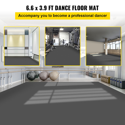 VEVOR Dance Floor, 6,6x3,9ft Dance Floor Roll, πάχος 0,06in PVC Vinyl Dance Floor, Μαύρη/Γκρι αναστρέψιμη φορητή πίστα χορού, Αντιολισθητικό δάπεδο χορού, πίστα μπαλέτου για τζαζ, ποπ, λυρικό στυλ