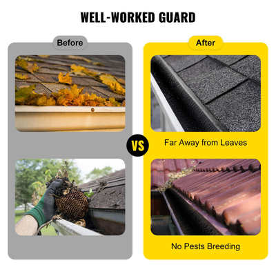 Βούρτσα προστασίας υδρορροής VEVOR με τρίχες μήκους 15 FT, 4,33\&quot; (διάμετρος) Βούρτσα υδρορροής Φύλλο προστατευτικό προσαρμογής για υδρορροή 5 ιντσών, βούρτσα υδρορροής από γαλβανισμένο χάλυβα, χωρίς εργαλεία, DIY προστατευτικό φύλλο υδρορροής για αποφυγή συντριμμιών