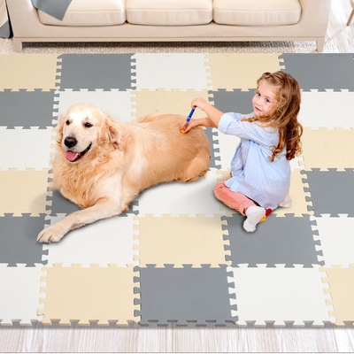 VEVOR Kids Foam Puzzle Floor Playmat 0,4 σε 36 τεμ. συμπλεγμένα μαλακά πλακάκια EVA