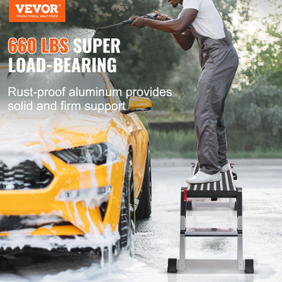 Πτυσσόμενη πλατφόρμα εργασίας VEVOR, χωρητικότητα 660 lbs, σκάλα σκαμπό από γυψοσανίδα αλουμινίου, πάγκος εργασίας βαρέως τύπου με αντιολισθητικά πόδια, Ιδανικό για πλύσιμο οχημάτων, καθαρισμό, βαφή, διακόσμηση