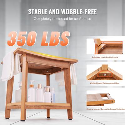 Πάγκος ντους VEVOR Poly Lumber 21 x 14 x 18,5 σε καρέκλα σκαμπό ντους για μπάνιο