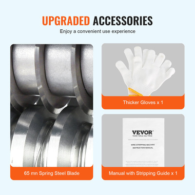 Αυτόματο μηχάνημα απογύμνωσης καλωδίων VEVOR, 0,06&#039;&#039;-1,42&#039;&#039; Ηλεκτρικός απογυμνωτής καλωδίων, 370 W, 88 ft/min Αποφλοιωτής καλωδίων με επιπλέον χειροκίνητη μανιβέλα, 11 κανάλια για ανακύκλωση σκραπ χαλκού