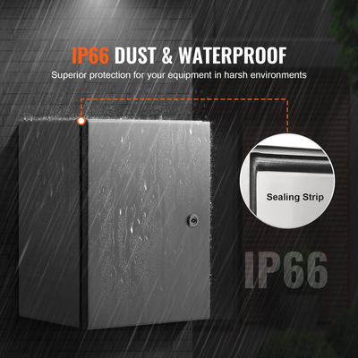 Ηλεκτρικό κουτί VEVOR Steel, 24&quot;x 20&quot;x 8&quot;, Κουτί ηλεκτρικού περιβλήματος 304 από ανοξείδωτο χάλυβα, Περίβλημα Ηλεκτρικού Ηλεκτρονικού Εξοπλισμού εξωτερικού χώρου επιτοίχια με κλειδαριά μεντεσέδες πλάκας τοποθέτησης, αδιάβροχο IP66