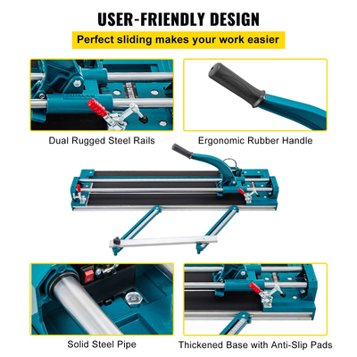 VEVOR 47Inch/1200mm Tile Cutter Double Rail Manual Tile Cutter 3/5 in Cap w/ Precise Laser Positioning Manual Tile Cutter Tools for Precision Cutter