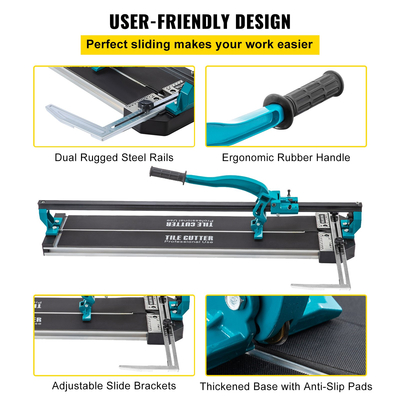 VEVOR 31 Inch Tile Cutter Single Rail Manual Tile Cutter 3/5 in Cap w/Precise Laser Positioning Manual Tile Cutter Tools for Precision Cutter