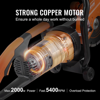 VEVOR 7&#039;&#039; Ηλεκτρικό πριόνι σκυροδέματος υγρό/στεγνό πριόνι με αντλία νερού και λεπίδα