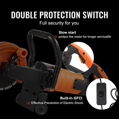 VEVOR 7&#039;&#039; Ηλεκτρικό πριόνι σκυροδέματος υγρό/στεγνό πριόνι με αντλία νερού και λεπίδα