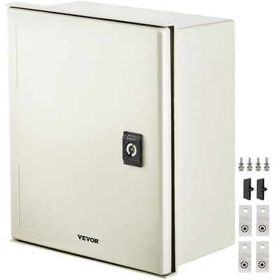VEVOR NEMA Ατσάλινο περίβλημα, 12 x 10 x 6\&#039;\&#039; NEMA 4X Fiberglass Electrical Box, IP66 Αδιάβροχο &amp; Αδιάβροχο, Ηλεκτρικό κουτί διακλάδωσης εξωτερικού/εσωτερικού χώρου, με πλάκα τοποθέτησης (30 x 25 x 14 cm)