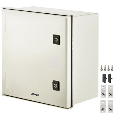 VEVOR NEMA Ατσάλινο περίβλημα, 16 x 16 x 8\&#039;\&#039; NEMA 4X Fiberglass Electrical Box, IP66 Αδιάβροχο &amp; Αδιάβροχο, Ηλεκτρικό κουτί διακλάδωσης εξωτερικού/εσωτερικού χώρου, με πλάκα τοποθέτησης (40 x 40 x 20 cm)