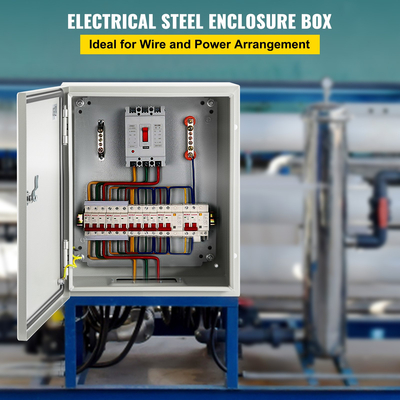 Ατσάλινο περίβλημα VEVOR NEMA, 10 x 8 x 6\&#039;\&#039; NEMA 4X Steel Electrical Box, IP66 Waterproof &amp; Dustproof, Ηλεκτρικό κουτί σύνδεσης εξωτερικού/εσωτερικού χώρου, με πλάκα τοποθέτησης