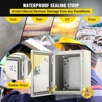 Ατσάλινο περίβλημα VEVOR NEMA, 10 x 8 x 6\&#039;\&#039; NEMA 4X Steel Electrical Box, IP66 Waterproof &amp; Dustproof, Ηλεκτρικό κουτί σύνδεσης εξωτερικού/εσωτερικού χώρου, με πλάκα τοποθέτησης