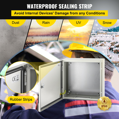 Ατσάλινο περίβλημα VEVOR NEMA, 20 x 20 x 6\&#039;\&#039; NEMA 4X Steel Electrical Box, IP66 Waterproof &amp; Dustproof, Ηλεκτρικό κουτί σύνδεσης εξωτερικού/εσωτερικού χώρου, με πλάκα τοποθέτησης