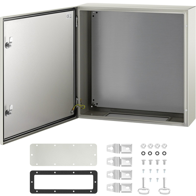 VEVOR NEMA Ατσάλινο περίβλημα, 24 x 24 x 8&#039;&#039; NEMA 4X Steel Electrical Box, IP66 Waterproof &amp; Dustproof, Ηλεκτρικό κουτί σύνδεσης εξωτερικού/εσωτερικού χώρου, με πλάκα τοποθέτησης