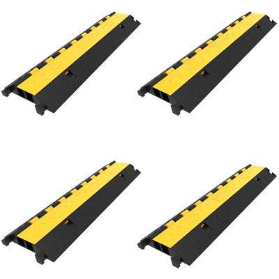 VEVOR 4 Pack Λαστιχένια προστατευτική ράμπα καλωδίων 2 καναλιών βαρέως τύπου 66000 lbs Χωρητικότητα φορτίου Καλώδιο καλωδίου καλωδίου ράμπας Προστατευτικό κάλυμμα ράμπας καλωδίου ράμπας σωλήνας οδηγήσεως