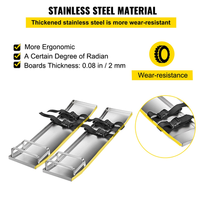 VEVOR Concrete Knee Boards 30&#039;&#039; x 8&#039;&#039; Slider Knee Boards, Kneeler Board από ανοξείδωτο χάλυβα Kneeboards, Concrete Sliders Pair Moving Sliders, with Concrete Board Straps for Cement and Concrete Finishi
