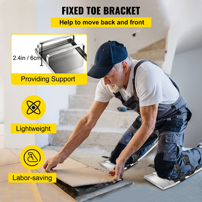 VEVOR Concrete Knee Boards 30&#039;&#039; x 8&#039;&#039; Slider Knee Boards, Kneeler Board από ανοξείδωτο χάλυβα Kneeboards, Concrete Sliders Pair Moving Sliders, with Concrete Board Straps for Cement and Concrete Finishi
