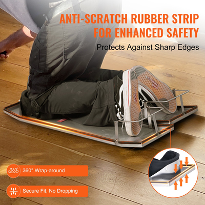 VEVOR Concrete Knee Boards Inox, 30&#039;&#039; x 10&#039;&#039; Concrete Sliders, Knee Boards for Concrete, Concrete Knee Pads Moving Sliders, με επιγονατίδες &amp; ιμάντες σανίδας για τσιμέντο και φινίρισμα από σκυρόδεμα