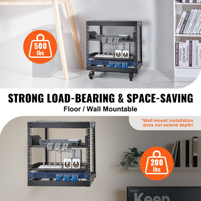 VEVOR 9U 4 Post Open Frame Server Rack Περίβλημα δικτύου 23&#039;&#039;-40&#039;&#039; Ρυθμιζόμενο