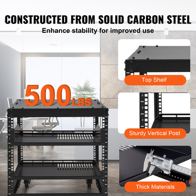 VEVOR 9U 4 Post Open Frame Server Rack Περίβλημα δικτύου 23&#039;&#039;-40&#039;&#039; Ρυθμιζόμενο