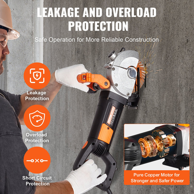 42mm Ηλεκτρικό Wall Chaser Groove Cutting Machine Κουλοχέρη τοίχου 4800W