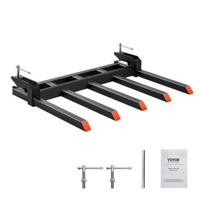 Σφιγκτήρας VEVOR σε Debris Forks σε κάδο 48&quot;, Χωρητικότητα 2600 lbs Σφιγκτήρας βαρέως τύπου σε εξαρτήματα κάδου πιρουνιών παλέτας, κατάλληλος για τρακτέρ Skidsteer με κάδο φορτωτή για καθαρισμό πεσμένων άκρων ή υπολειμμάτων αυλής