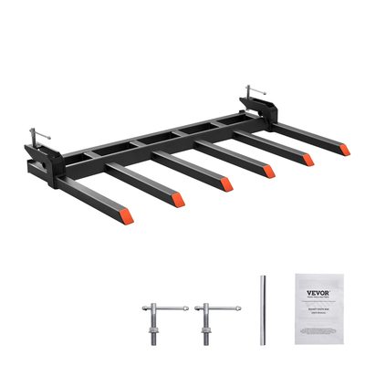 Σφιγκτήρας VEVOR σε Debris Forks σε κάδο 60&quot;, Χωρητικότητα 4560 lbs Σφιγκτήρας βαρέως τύπου σε εξαρτήματα κάδου πιρουνιών παλέτας, κατάλληλος για τρακτέρ Skidsteer με κάδο φορτωτή για καθαρισμό πεσμένων άκρων ή υπολειμμάτων αυλής