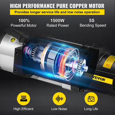 VEVOR 1500W Electric Hydraulic Rebar Bender έως 1 Inch #8 (10-25mm) Rebar