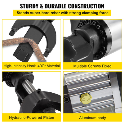 VEVOR 1500W Electric Hydraulic Rebar Bender έως 1 Inch #8 (10-25mm) Rebar