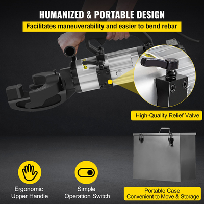 VEVOR 1500W Electric Hydraulic Rebar Bender έως 1 Inch #8 (10-25mm) Rebar