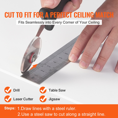 Πλακάκια οροφής VEVOR 12-συσκευασία 24 x 24 σε αφρό PVC πυρίμαχο, απαλό λευκό