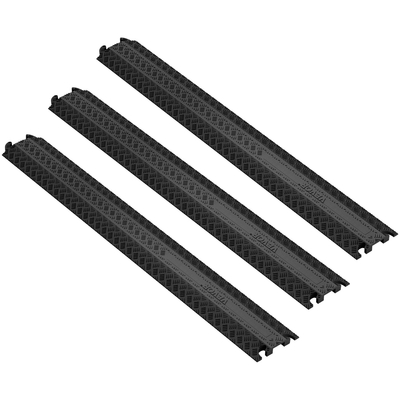VEVOR 3 PCs Drop Over Cable Cover Ramp, χωρητικότητα φορτίου 2.000 lbs/άξονα, ράμπα προστασίας σωλήνα καλωδίου βαρέως τύπου, κάλυμμα καλωδίου δαπέδου για χώρους υψηλής κυκλοφορίας πεζοπορίας Εσωτερικός εξωτερικός χώρος οικιακού γραφείου Αποθήκη σχολείου