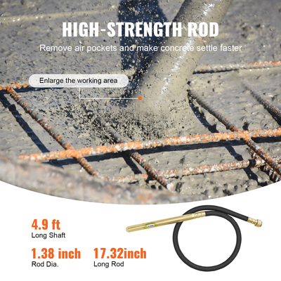 VEVOR Handheld Electric Concrete Vibrator 800W 1,5M Shaft Remover Air Bubble