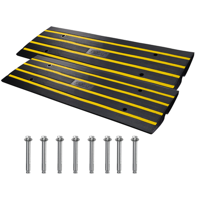 VEVOR Curb Ramp Rubber Driveway Ramp 2 Pack 2,6&quot; Rise 15T Load Threshold Ramp