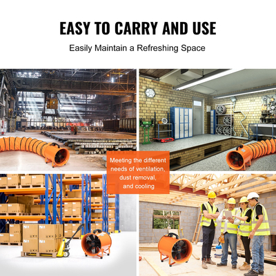 VEVOR 203,2 mm Φορητός ανεμιστήρας ανεμιστήρας 5m σωλήνας αεραγωγών βιομηχανικός