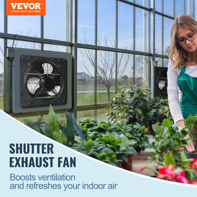 VEVOR Shutter Exhaust Fan Shop Exhaust Fan 254mm Τηλεχειριστήριο Επιτοίχιας βάσης EC