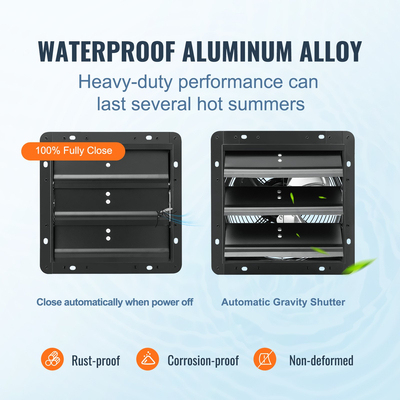 VEVOR Shutter Exhaust Fan Shop Exhaust Fan 254mm Τηλεχειριστήριο Επιτοίχιας βάσης EC