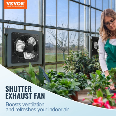 VEVOR Shutter Exhaust Fan Shop Εξάτμιση ανεμιστήρα 305 mm Τηλεχειριστήριο Επίτοιχη βάση EC