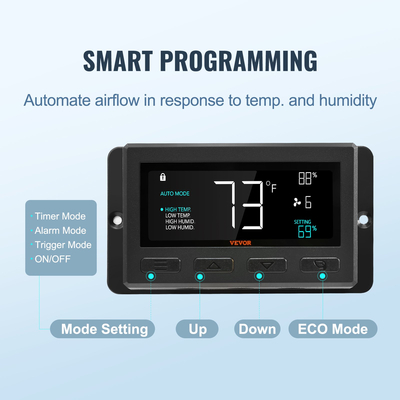 VEVOR Shutter Exhaust Fan Shop Εξάτμιση ανεμιστήρα 356 mm Τηλεχειριστήριο Επίτοιχη βάση EC